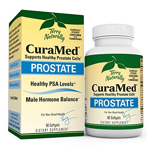 Terry Naturally CuraMed Prostate - BCM-95 Curcumin Complex, 60 Softgels - Healthy Prostate Support Supplement, Supports Healthy PSA Levels & Male Hormone Balance - Non-GMO, Gluten-Free - 30 Servings