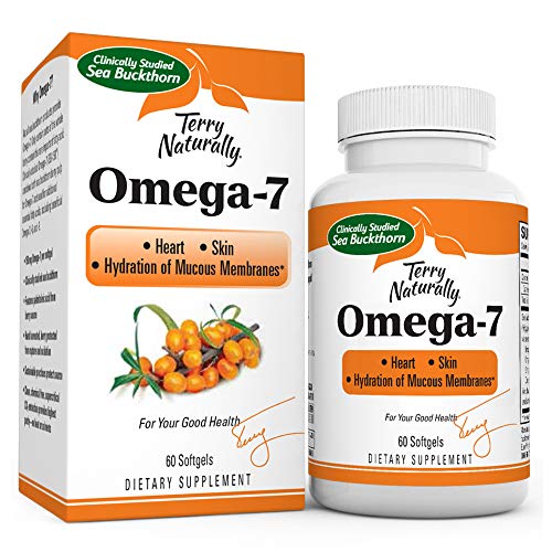 Terry Naturally Omega-7-500 mg Sea Buckthorn, 60 Vegan Softgels - Heart & Skin Support Supplement, Enhanced with Omegas 3, 6 & 9 - Non-GMO, Gluten-Free - 60 Servings