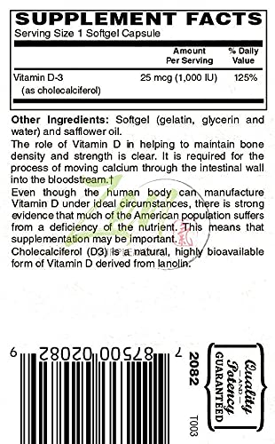 Complete Vitamin D-3 - 1,000IU Vitamin D-3 Gel Caps - Helps Support Healthy Bones, Teeth, Immune System Function - 100 Day Supply – 100 Softgels