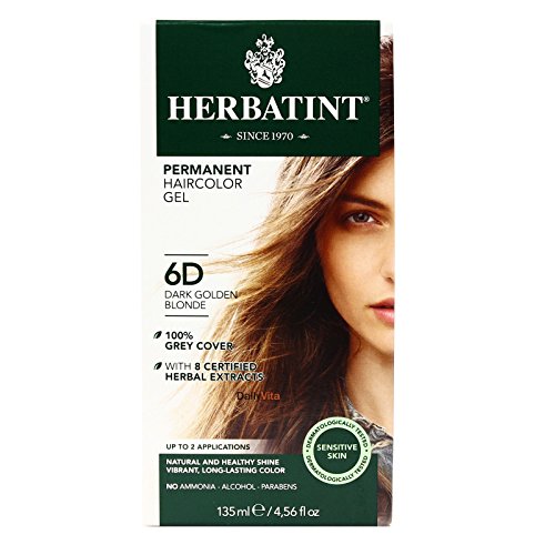 Herbatint Permanent Herbal Haircolour Gel 6D Dark Golden Blonde - 135 mL