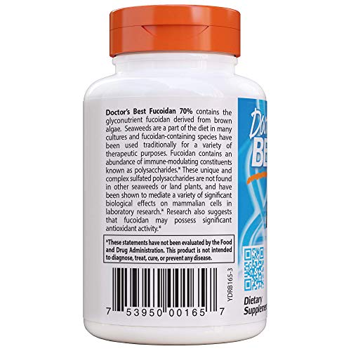 Doctor's Best Fucoidan 70%, Non-GMO, Vegan, Gluten Free, 60 Veggie Caps