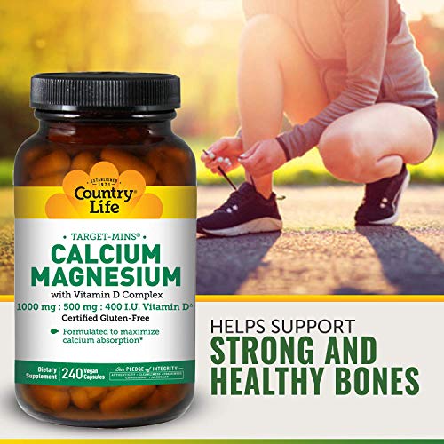 Country Life Calcium Magnesium - w/Vitamin D Complex - 240 Veggie Caps