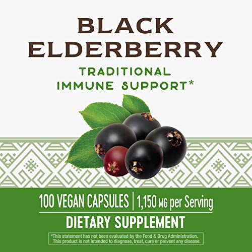 Nature's Way Black Elderberry Capsules 1150 mg, 100-Count