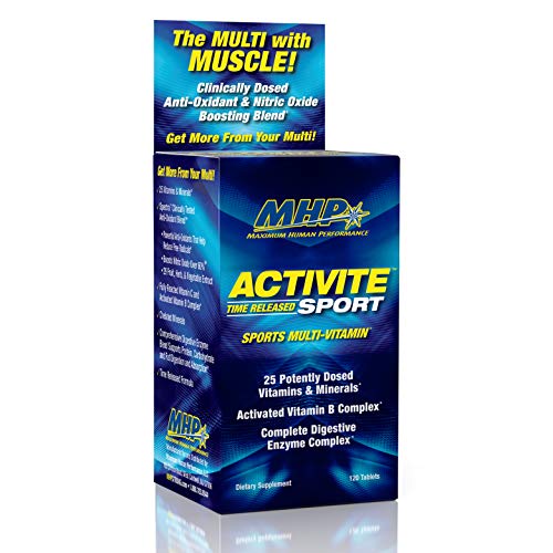 MHP Activite Sport Multi Vitamin, 25 Vitamins and Minerals, Nitric Oxide Booster, Digestive Enzymes, Antioxidants, 120 Tablets