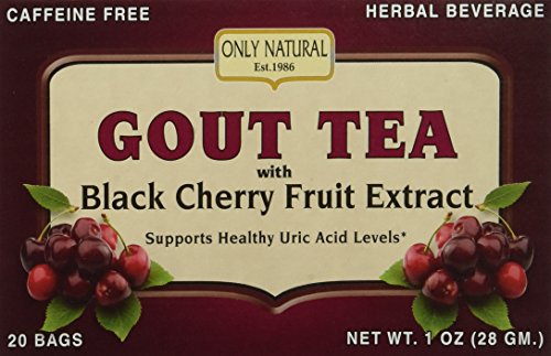 Only Natural Gout Tea Black Cherry Fruit Extract Bags, 20 Count