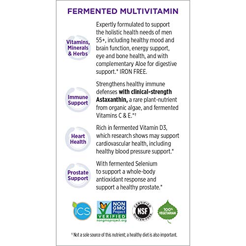 New Chapter Multivitamin for Men 50 Plus + Immune Support - Every Man's One Daily 55+ with Fermented Probiotics + Whole Foods + Astaxanthin + Organic Non-GMO Ingredients - 72 Count