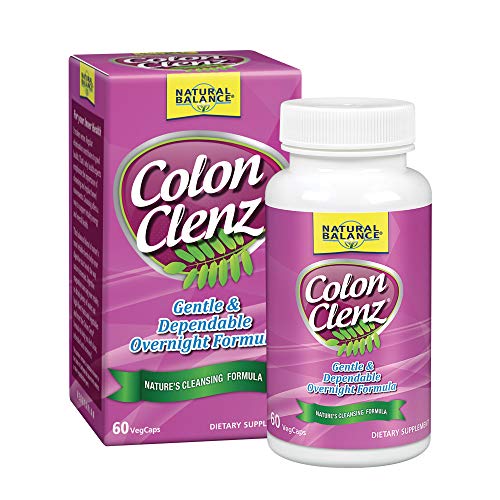 Natural Balance Colon Clenz | Herbal Colon Cleanse & Detox Supplement | Gentle & Dependable Overnight Formula | 60 Vegetarian Capsules