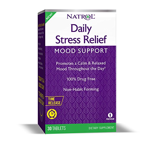 Natrol Daily Stress Relief Mood Support Time Release Tablets, Promotes a Calm and Relaxed Mood, Supports Healthy Serotonin Levels, 100mg, 30 Count