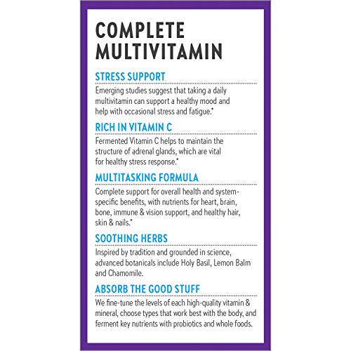 New Chapter Perfect Calm Multivitamin for Stress + Mood Support with B Vitamins + Holy + Lemon Balm + Organic Non-GMO Ingredients, Basil, 144 Count (Pack of 1)