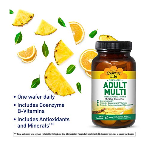 Country Life Chewable Adult's Multi-Vitamin, 60-Wafer
