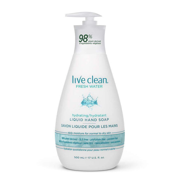 Live Clean Fresh Water Hydrating Liquid Hand Soap, 500 mL - Vitamins Emporium