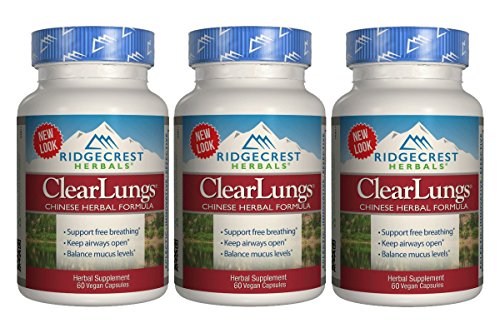 Ridgecrest Herbal Clearlungs Classic Red Label - 60 Vegan Capsules (3 Pack)
