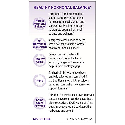 New Chapter Menopause Supplement Estrotone with Evening Primrose Oil + Black Cohosh for Hormone Health Vegetarian Capsule, 60 Count
