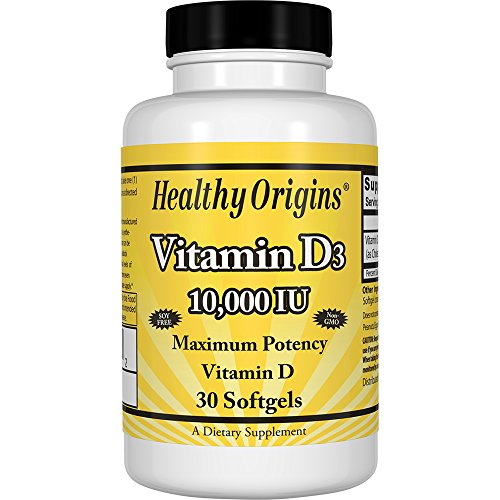 Healthy Origins Vitamin D3 10,000 IU (Non-GMO), 30 Softgels