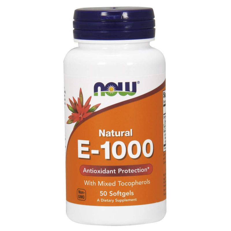 NOW Vitamin E-1000 (mixed Tocopherols)1000 Iu, 50 Softgels (Pack of 2) - Vitamins Emporium