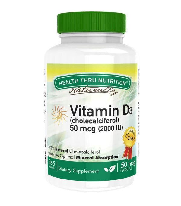 Vitamin D3 2000 IU, 365 Softgels, Soy-Free, Natural Vitamin D - Vitamins Emporium