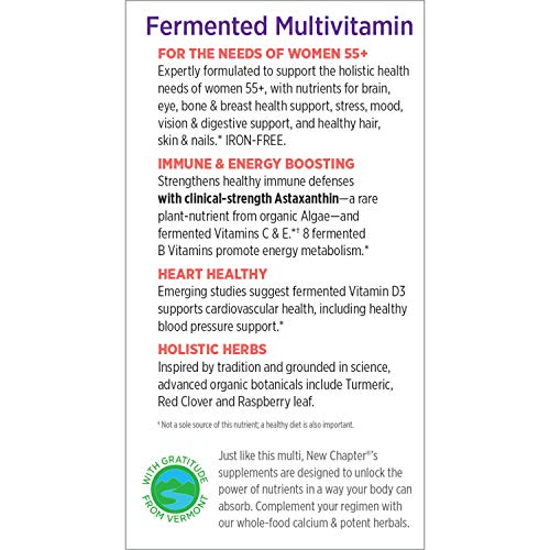 New Chapter Multivitamin for Women 50 Plus - Every Woman's One Daily 55+ with Fermented Probiotics + Whole Foods + Astaxanthin + Organic Non-GMO Ingredients - 24 ct