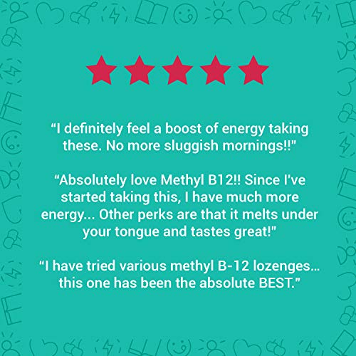 Zhou Nutrition Methyl (Vitamin B12) Lozenges, 5000 mcg for Maximum Absorption and Active Energy, Vegan, Cherry, 60 Count
