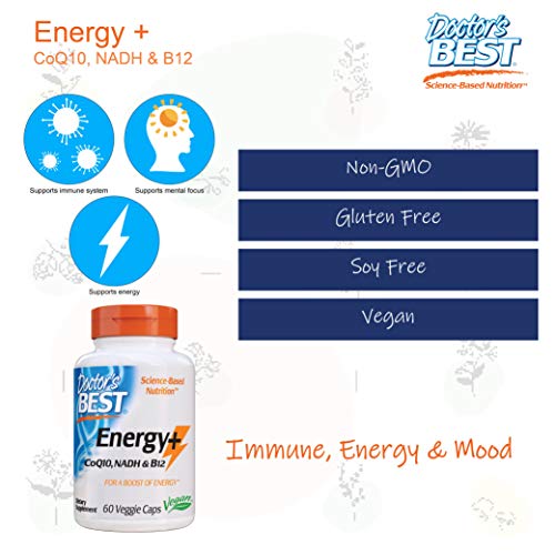 Doctor's Best Energy + CoQ10, NADH & B12, Immune System, Energy, Mood, 60 Ct