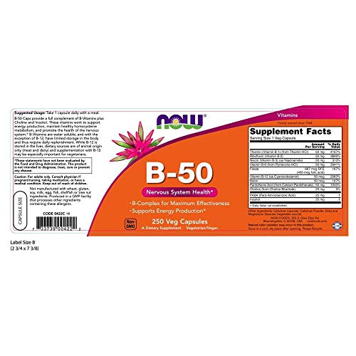 Now Foods, B-50, 250 Veg Capsules (pack of 2)