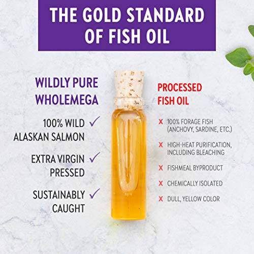 New Chapter Wholemega Fish Oil Supplement - Wild Alaskan Salmon Oil with Omega-3 + Astaxanthin + Sustainably Caught - 180 Count (Packaging May Vary)