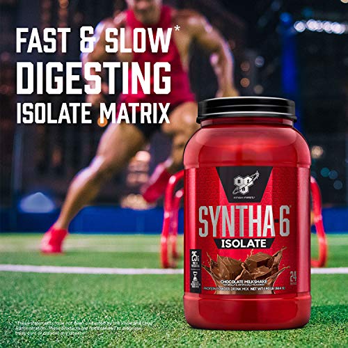 BSN SYNTHA-6 Isolate Protein Powder, Whey Protein Isolate, Milk Protein Isolate, Flavor: Peanut Butter Cookie, 48 Servings