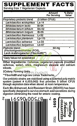 Zen Supplements - Suprema-Dophilus - 5 Billion CFU Probiotic - 8 Strains - Shelf Stable and Acid Resistant - Supports Gastrointestinal & Immune Health 60-Caps