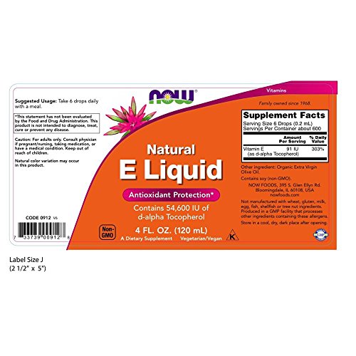 NOW Vitamin E 54,600 IU Liquid,4-Ounce