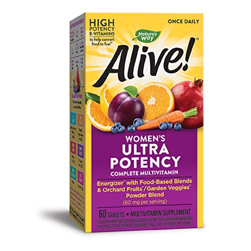 Nature's Way Alive! Once Daily Women's Multivitamin, Ultra Potency, Food-Based Blends (60mg per serving), 60 Tablets