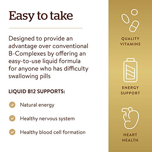 Solgar Sublingual Liquid B-12 2000 mcg with B-Complex, Supports Energy, Red Blood Cells - Healthy Nervous System & Heart Health - Vegan, Gluten Free - 59 Servings Per Pack, 2 Fl Oz (Pack of 2)