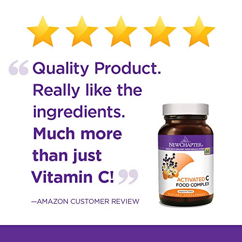 Vitamin C for Immune Support – New Chapter Activated C Food Complex + Organic Non-GMO Ingredients - 180 ct