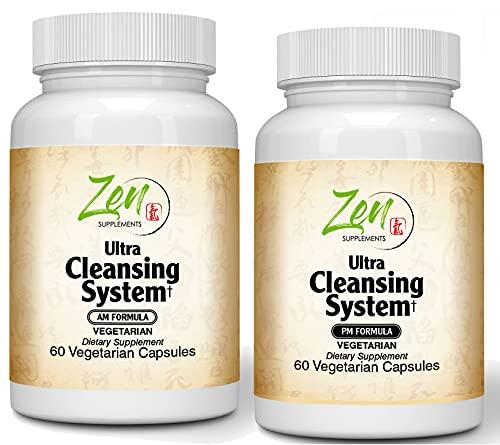 Ultra Cleansing System Detox Kit - 100% Natural Herbal Blends - Maximum Full Body Detox to Support Liver & Colon - for Overall Health & Wellness - AM/PM 30 Day Systems Detox Cleanse
