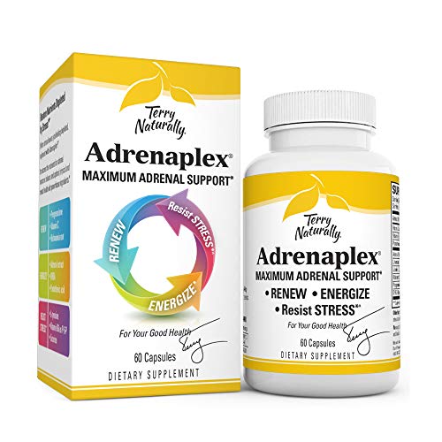 Terry Naturally Adrenaplex - 60 Capsules - Maximum Adrenal Support Supplement, Promotes Daily Energy, Mental Focus & Physical Endurance - Non-GMO, Gluten-Free - 30 Servings