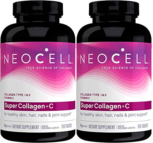 Neocell Super Collagen+C Type 1 and 3, 6000mg plus Vitamin C, 250 Count (.250 Pack of 2)