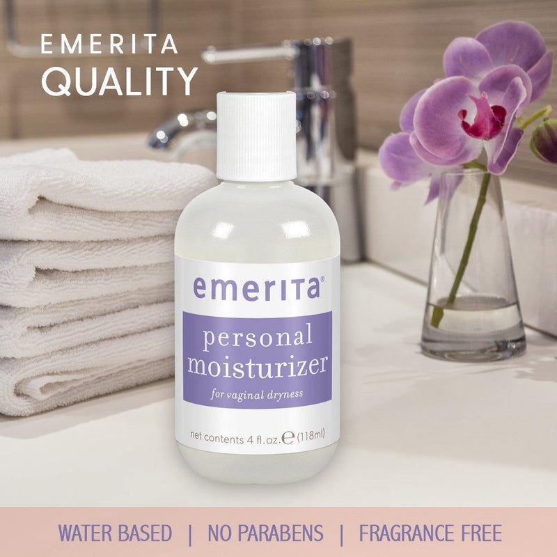 Emerita Personal Moisturizer | Intimate Skin Care For Vaginal Dryness | Water Based with Calendula & Vitamin E | Estrogen & Paraben Free | 4 fl oz - Vitamins Emporium