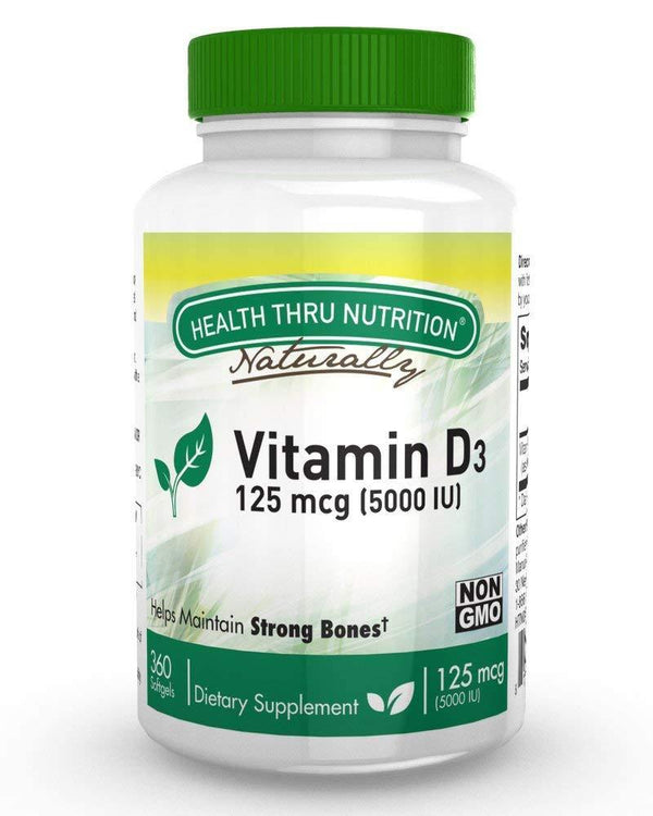 Vitamin D3 5000 IU, Non-GMO, 360 Mini Softgels, Soy Free, USP Grade Natural Vitamin D - Vitamins Emporium
