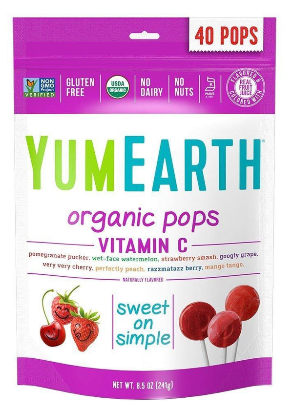 YumEarth Organic Vitamin C Lollipops, 40 lollipops - Vitamins Emporium