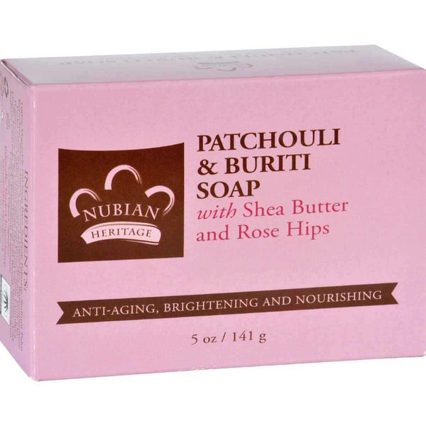 Nubian Heritage Patchouli and Buriti Bar Soap, 5 Ounce - Vitamins Emporium