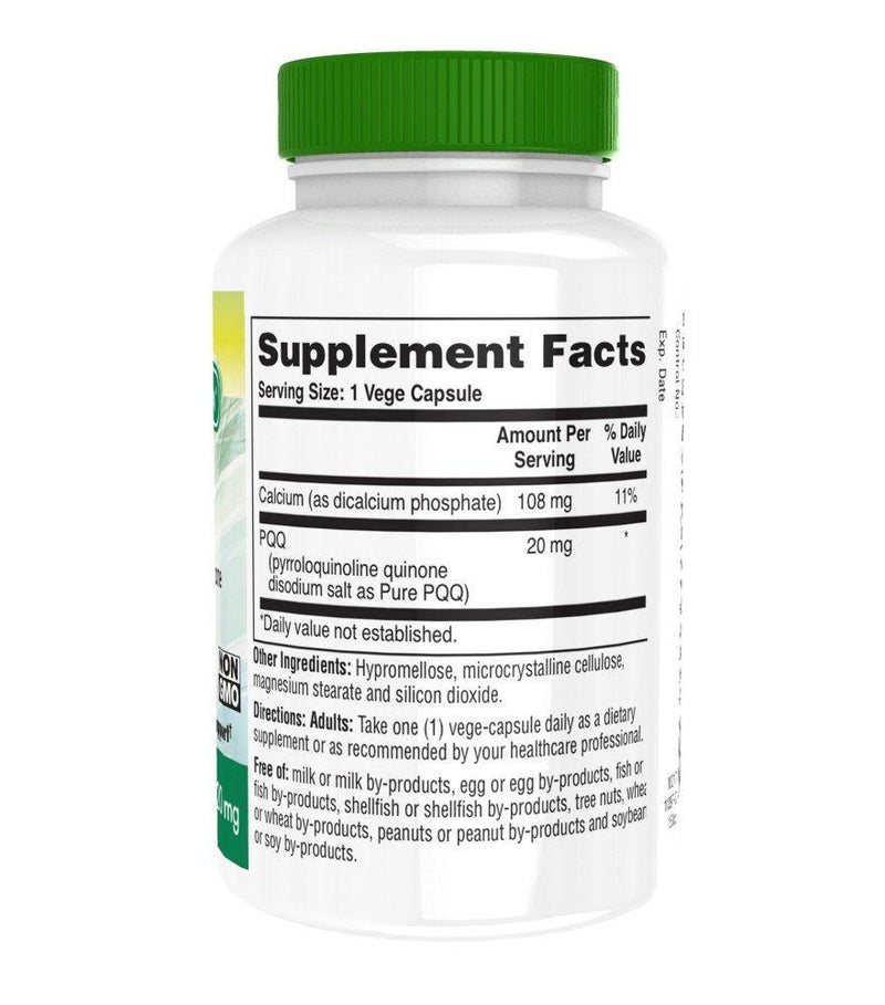 Health Thru Nutrition PQQ 20Mg Non-GMO Vegecaps, 60 Count - Vitamins Emporium