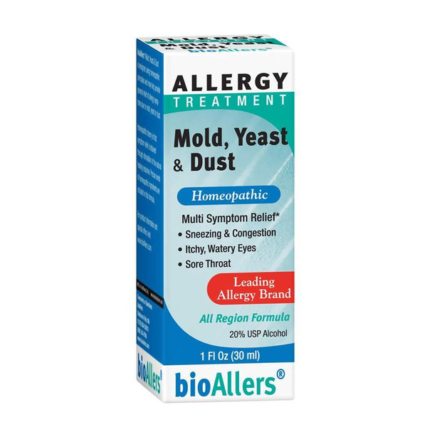 bioAllers Mold, Yeast and Dust | Natural Homeopathic Allergy Relief for Sneezing, Congestion, Itchy Eyes & Sore Throat | Non-Drowsy | 1 Fl. Oz. - Vitamins Emporium
