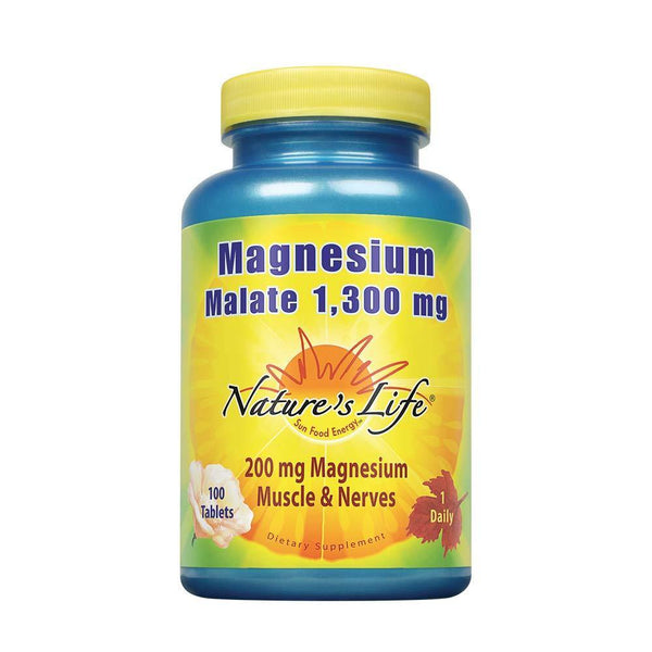 Nature's Life Magnesium Malate Tablets, 1300 Mg, 100 Count - Vitamins Emporium