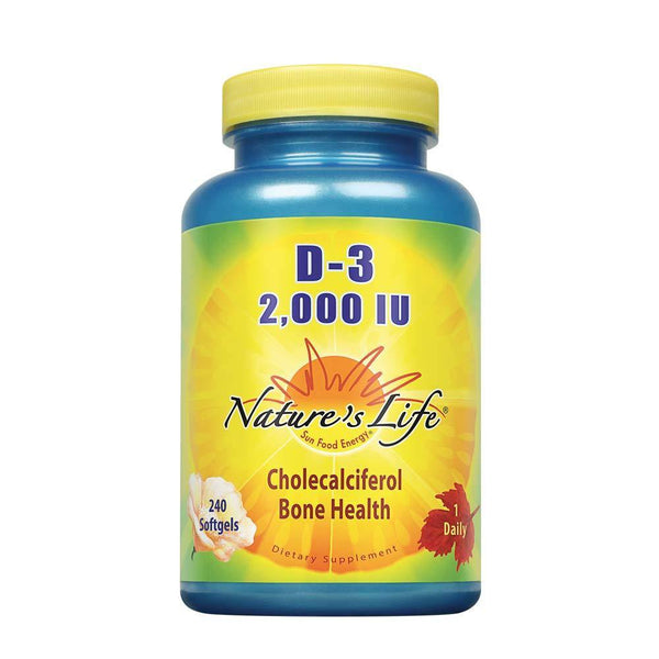 Nature's Life D-3 Softgels, Cholecalciferol, 2000 IU, 240 Count - Vitamins Emporium