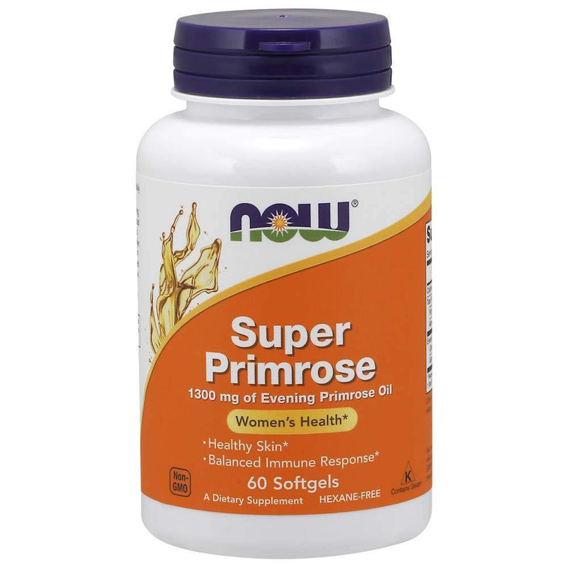 Now Supplements, Super Primrose 1300 mg with Naturally Occurring GLA (Gamma-Linolenic Acid), 60 Softgels - Vitamins Emporium