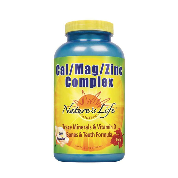 Nature's Life Cal/Mag/Zinc Capsules, 1000/500/15 Mg, 360 Count - Vitamins Emporium