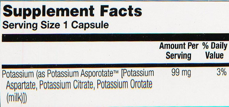 Solaray Potassium Asporotate Supplement, 99 mg, 200 Count - Vitamins Emporium