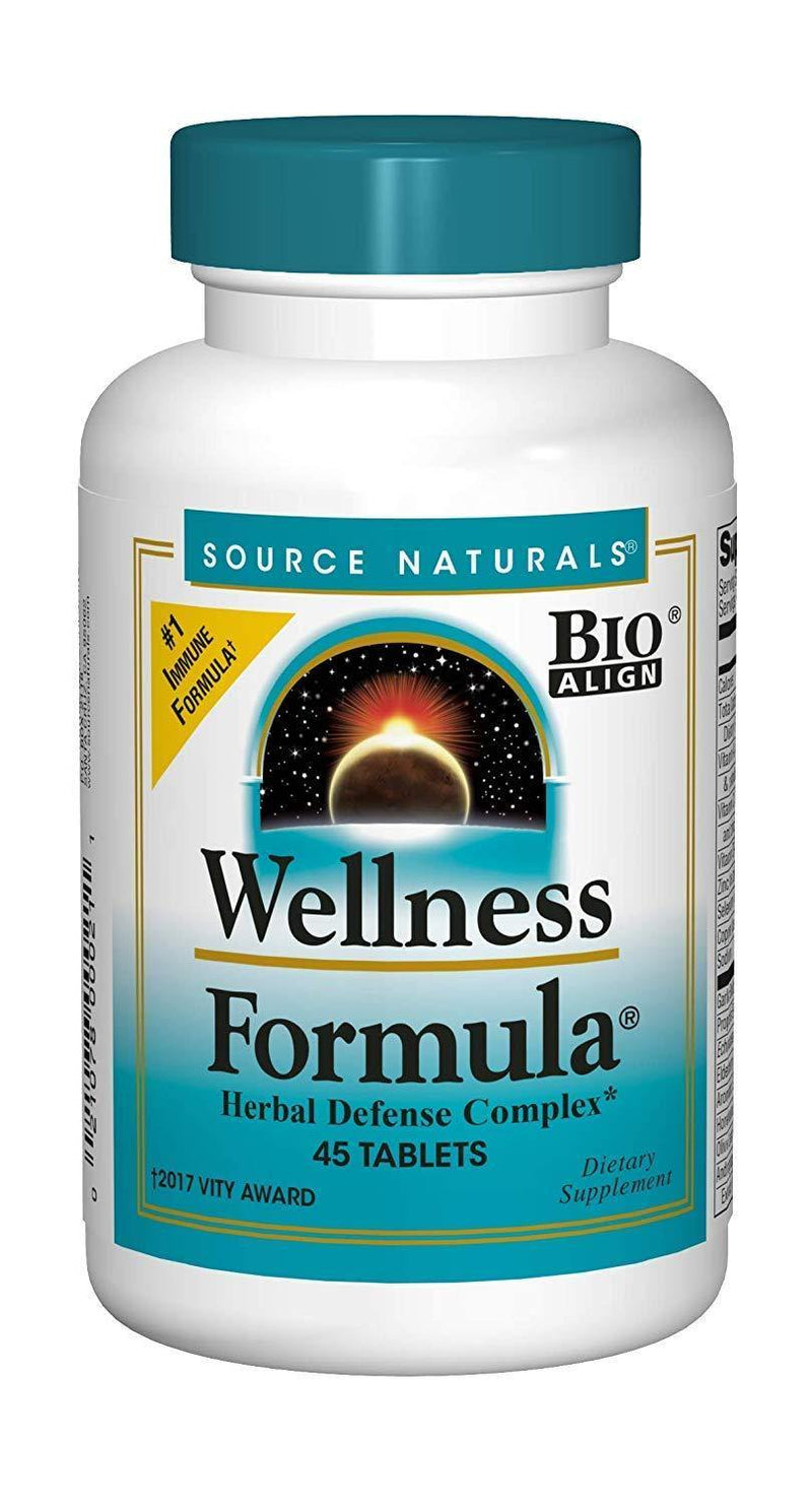 Source Naturals Wellness Formula Bio-Aligned Vitamins & Herbal Defense - Immune System Support Supplement & Immunity Booster - 45 Tablets - Vitamins Emporium