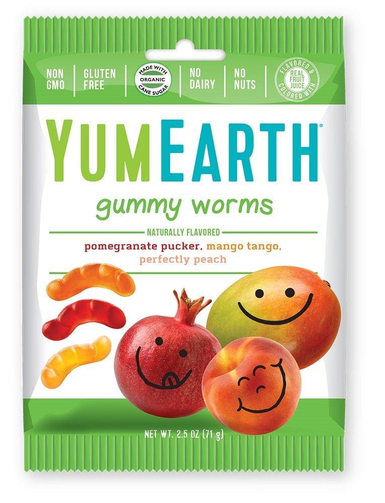 YumEarth Gummy Worms, Assorted Flavors, 2.5 Ounce Bag (Pack of 12) - Vitamins Emporium