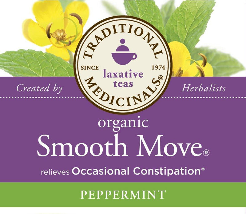 Traditional Medicinals Organic Smooth Move Peppermint Laxative Tea, 16 Tea Bags (Pack of 1) - Vitamins Emporium
