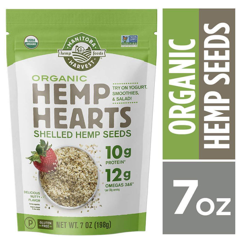 Manitoba Harvest Organic Hemp Hearts Raw Shelled Hemp Seeds, 7oz; with 10g Protein & 12g Omegasper Serving, Non-Gmo, Gluten Free - Vitamins Emporium