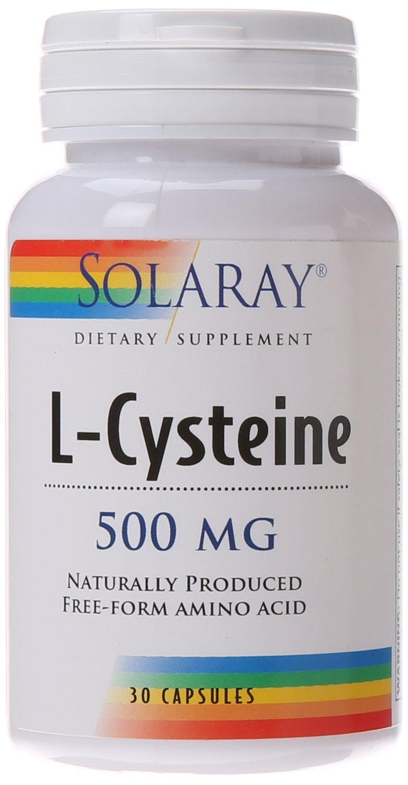 Solaray L-Cysteine Capsules, Free Form 500 mg, 30 Count - Vitamins Emporium